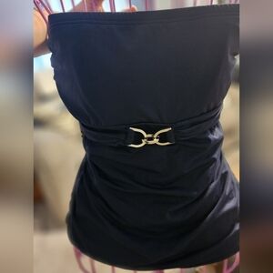 Elegant Navy Blue Strapless Micheal KORS BIKINI Women's Top